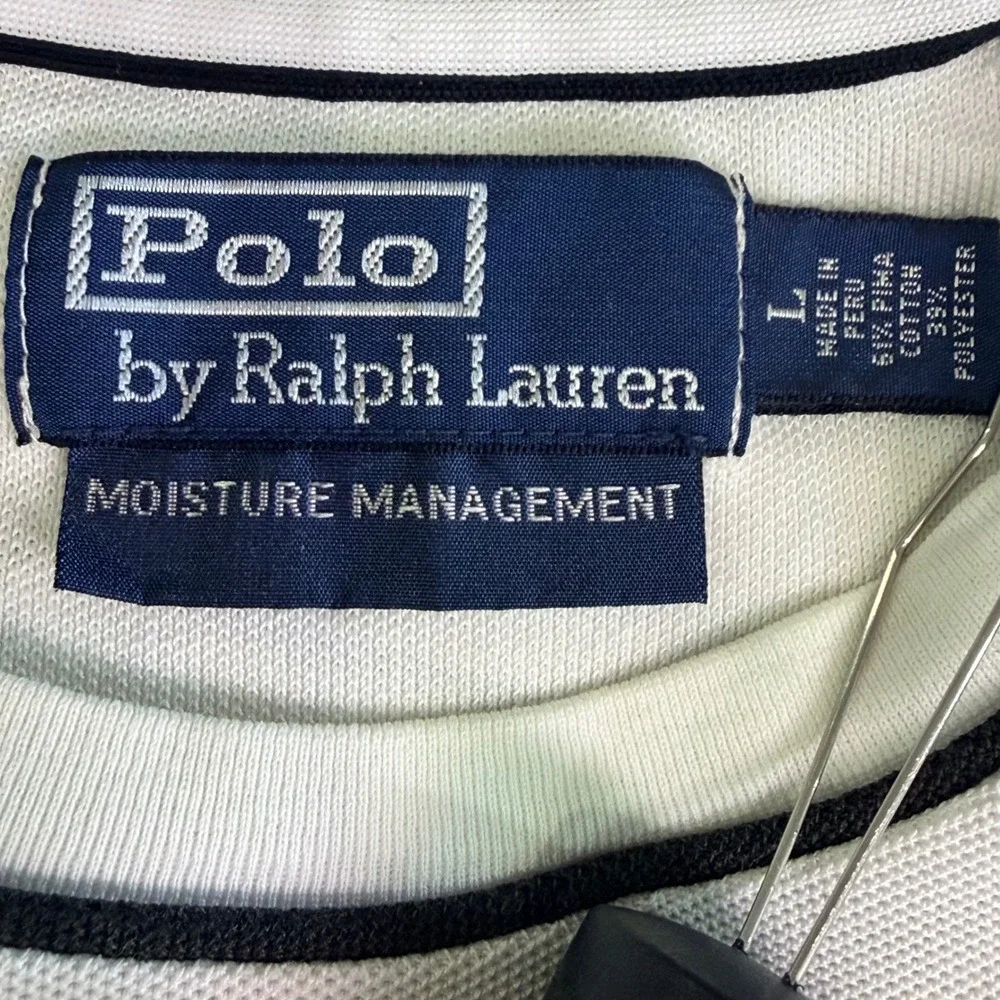 Vintage Polo Ralph Lauren Performance Shirt Mens Large White Active Workout Pony